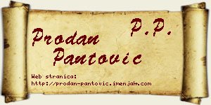 Prodan Pantović vizit kartica